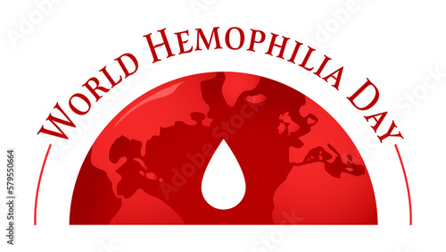 World Hemophilia Day, half globe and drop design
