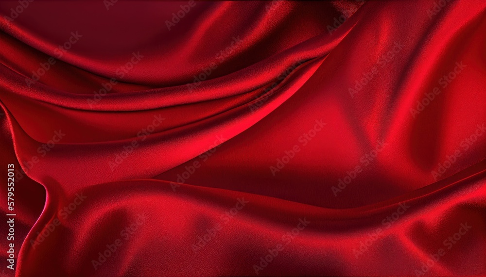 Texture of silk fabric. Red silk satin background. Beautiful soft folds on the smooth surface of the fabric. luxury background. generative ai Texture of silk fabric. Red silk satin background. Beautiful soft folds on the smooth surface of the fabric. luxury background. generative ai