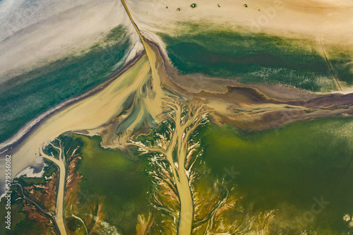 Aerial photography of Poyang Lake wetland landform in Jiangxi, China