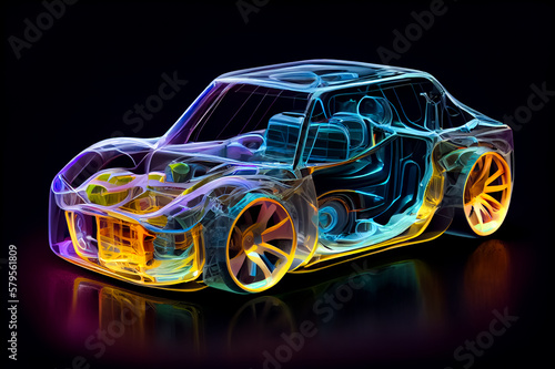 Illustration of Electrical vehicle concept  Humanly enhanced AI Generated image.