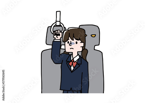 近くの不審者に怯える女子学生　電車やバスの中での犯罪や迷惑行為