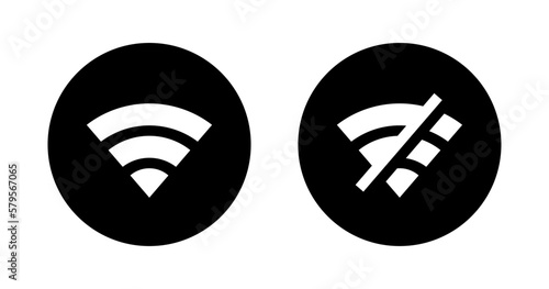Wifi internet connected disconnected icon vector. Wireless network on off concept