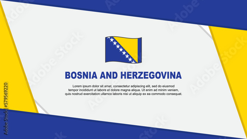 Bosnia And Herzegovina Flag Abstract Background Design Template. Bosnia And Herzegovina Independence Day Banner Cartoon Vector Illustration. Bosnia And Herzegovina Independence Day