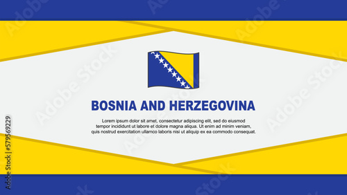 Bosnia And Herzegovina Flag Abstract Background Design Template. Bosnia And Herzegovina Independence Day Banner Cartoon Vector Illustration. Bosnia And Herzegovina Vector