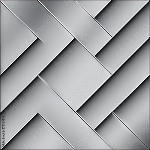 Silver metal lines pattern, Generative AI