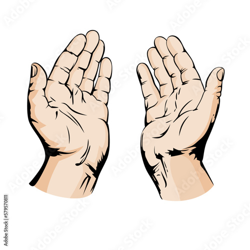 Praying god hands Faith vector illustration
