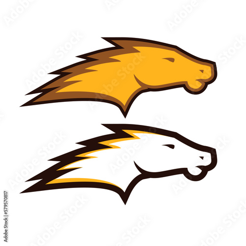 stallion horse head logo vector symbol the silhouette of black horse illustration design