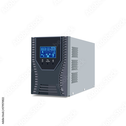 UPS online power supply 1kva backup power vector illustration