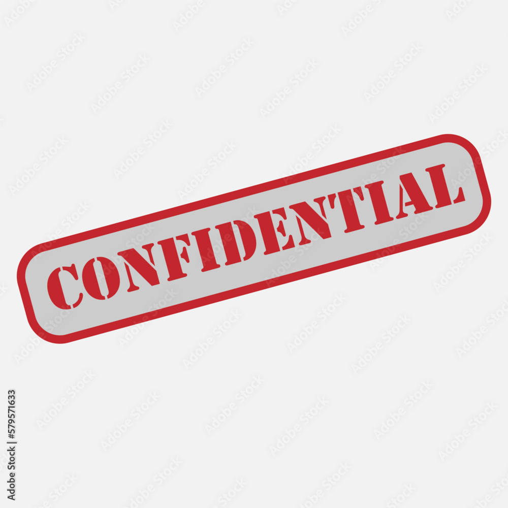 Confidential Stamp - Vector, Text Sign & Symbol Illustration. Confidential Stamp - Vector, Text Sign & Symbol Illustration.