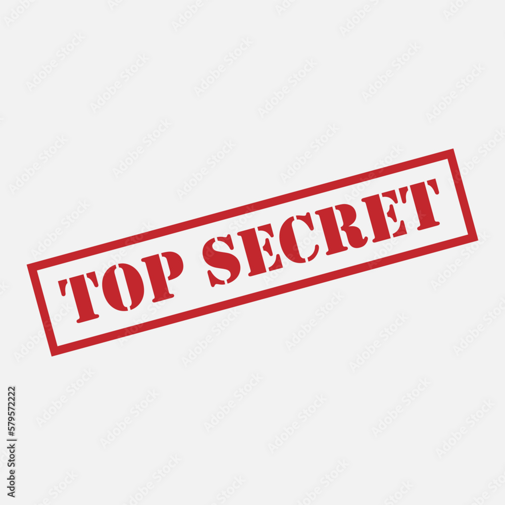 Top Secret Stamp - Vector, Text Sign & Symbol Illustration. Top Secret Stamp - Vector, Text Sign & Symbol Illustration.