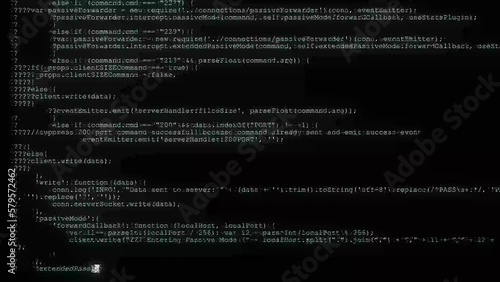 The server displays a code corruption message on the monitor screen.