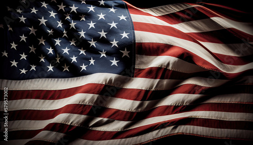 US American flag tattered waving, patriotism republican democrat, democracy, freedom, dark background