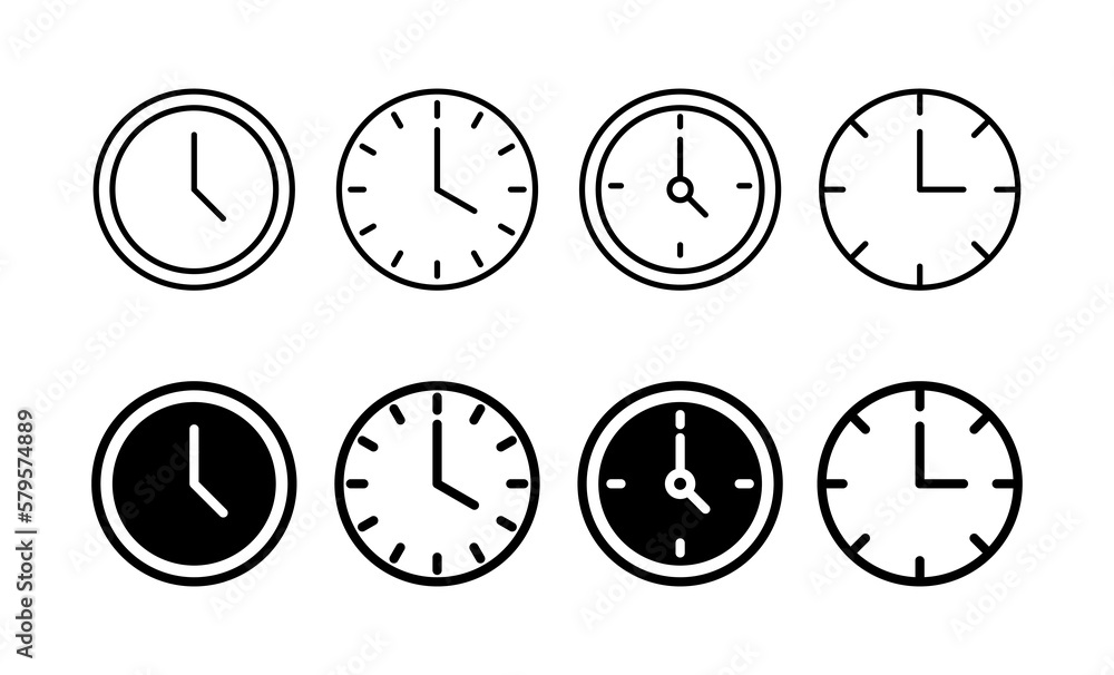 Clock icon vector for web and mobile app. Time sign and symbol. watch icon Clock icon vector for web and mobile app. Time sign and symbol. watch icon