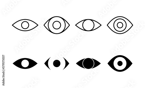 Fototapeta Naklejka Na Ścianę i Meble -  Eye icon vector for web and mobile app. Eye sign and symbol. Look and Vision icon.