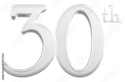 30 th anniversary - white number anniversary