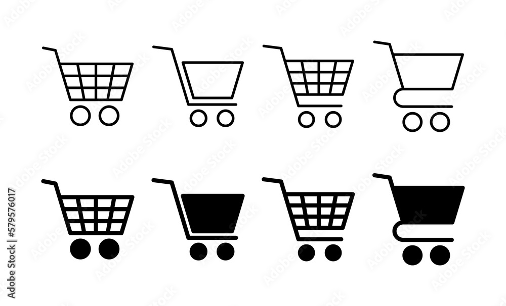 Shopping icon vector for web and mobile app. Shopping cart sign and symbol. Trolley icon