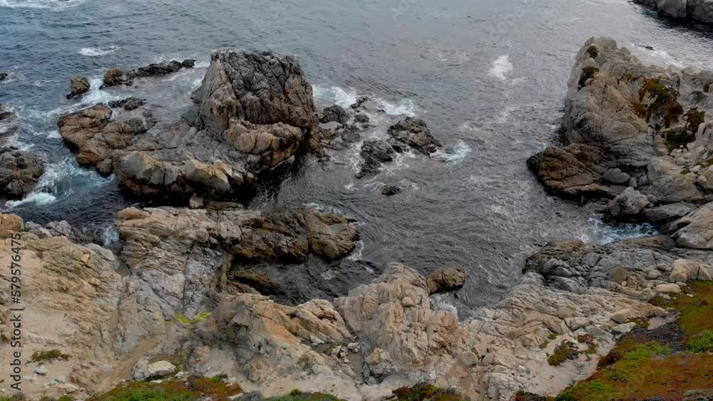 Rocky Coastline near Big Sur and Carmel, California. Drone 4k. Rocky Coastline near Big Sur and Carmel, California. Drone 4k.