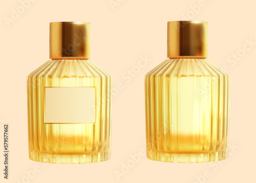 3D glass perfume bottle set