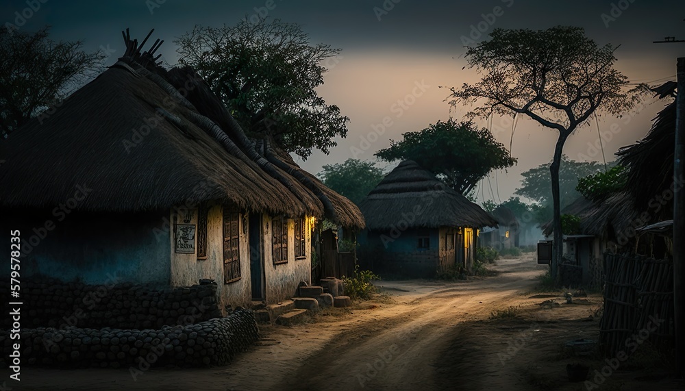 A peaceful rural Andhra Pradesh village at dusk captured with a Sony RX100 VII compact camera 24 Generative AI A peaceful rural Andhra Pradesh village at dusk captured with a Sony RX100 VII compact camera 24 Generative AI