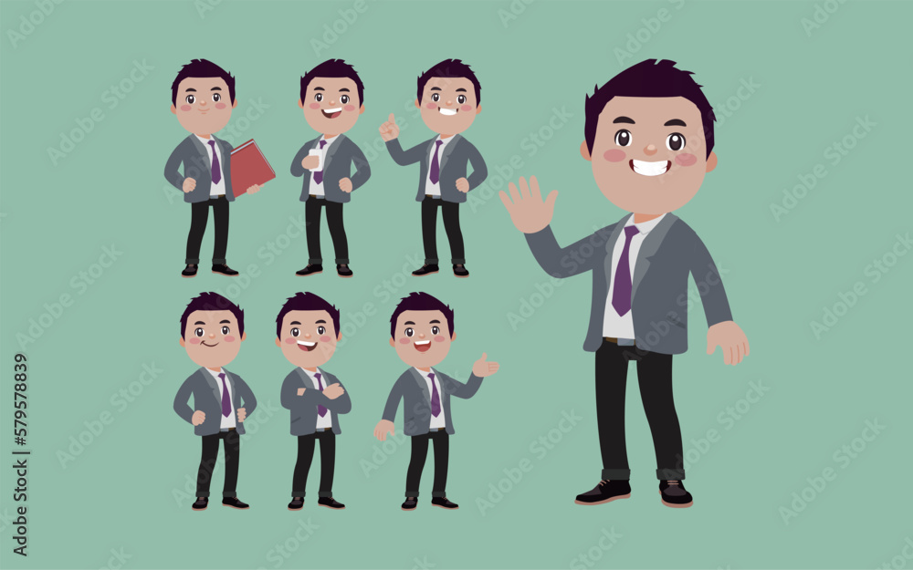 Office worker with different poses Office worker with different poses