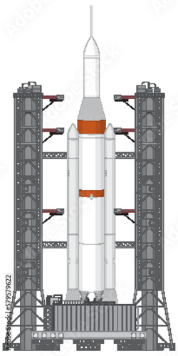 Rocket Launch Scaffolding Vector