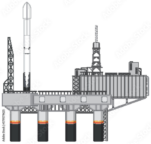 Rocket Launch Scaffolding or Launchpads Vector