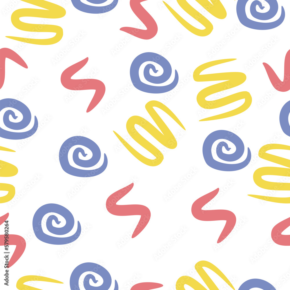 Colorfull abstract seamless pattern in white background