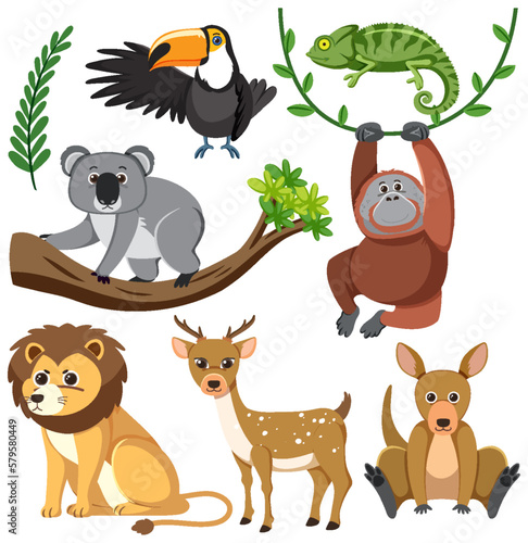 Wild Animals Cartoon Collection photo