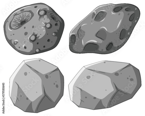 Set of Asteroids stone rock