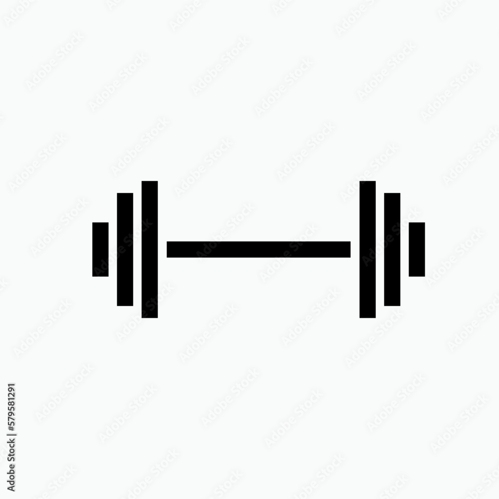 Barbell Icon. Bodybuilding Tool Symbol - Vector Barbell Icon. Bodybuilding Tool Symbol - Vector