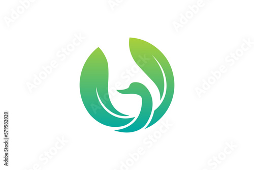 Green Leaf Swan Logo