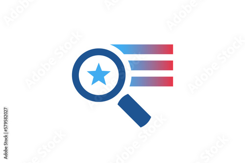 Free Download Magnifying Glass and US Flag - GFXLoad