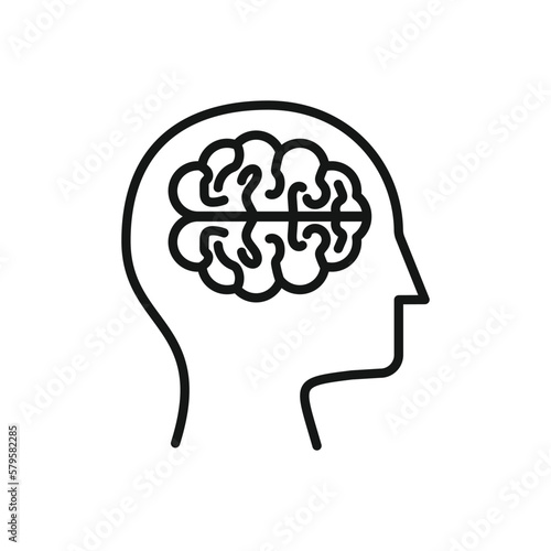 Editable Icon of Brain Development, Vector illustration isolated on white background. using for Presentation, website or mobile app