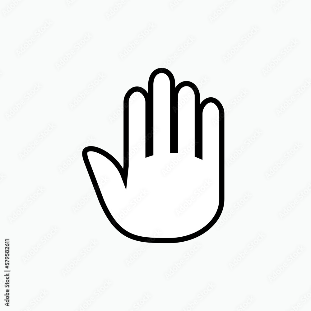 Hand Stop Sign Icon. Prohibition Illustration As a Simple Vector Sign & Trendy Symbol. Hand Stop Sign Icon. Prohibition Illustration As a Simple Vector Sign & Trendy Symbol.