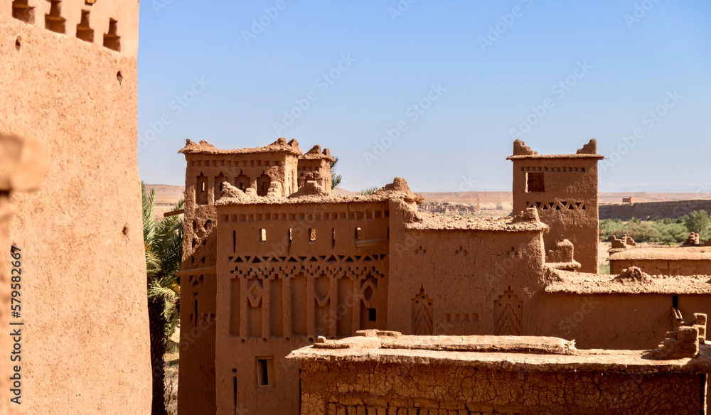 earthen clay architecture of Ait Benhaddou in Morocco
