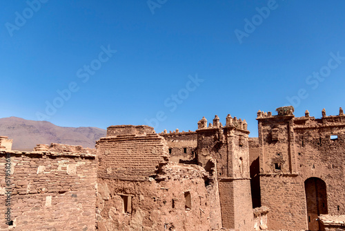Exterior walls of the Telouet Kasbah in Morocco