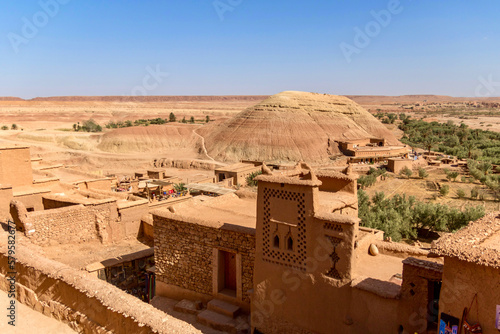 Desert view of Ait Benhaddou in Morocco