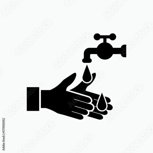 Washing Hand Icon. Cleaning Palm Symbol – Vector. 