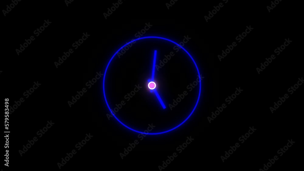 Wall clock timer animation , spinning clock in 12 hour seamless . Wall clock timer animation , spinning clock in 12 hour seamless .