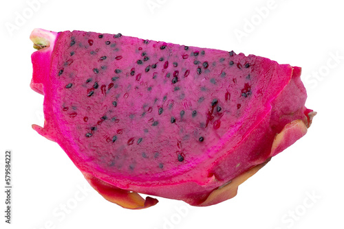 Red Dragonfruit or Red Pitaya isolated on a transparent background