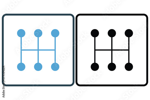 Manual transmission icon illustration. icon related to car service, car repair. Solid icon style. Simple vector design editable