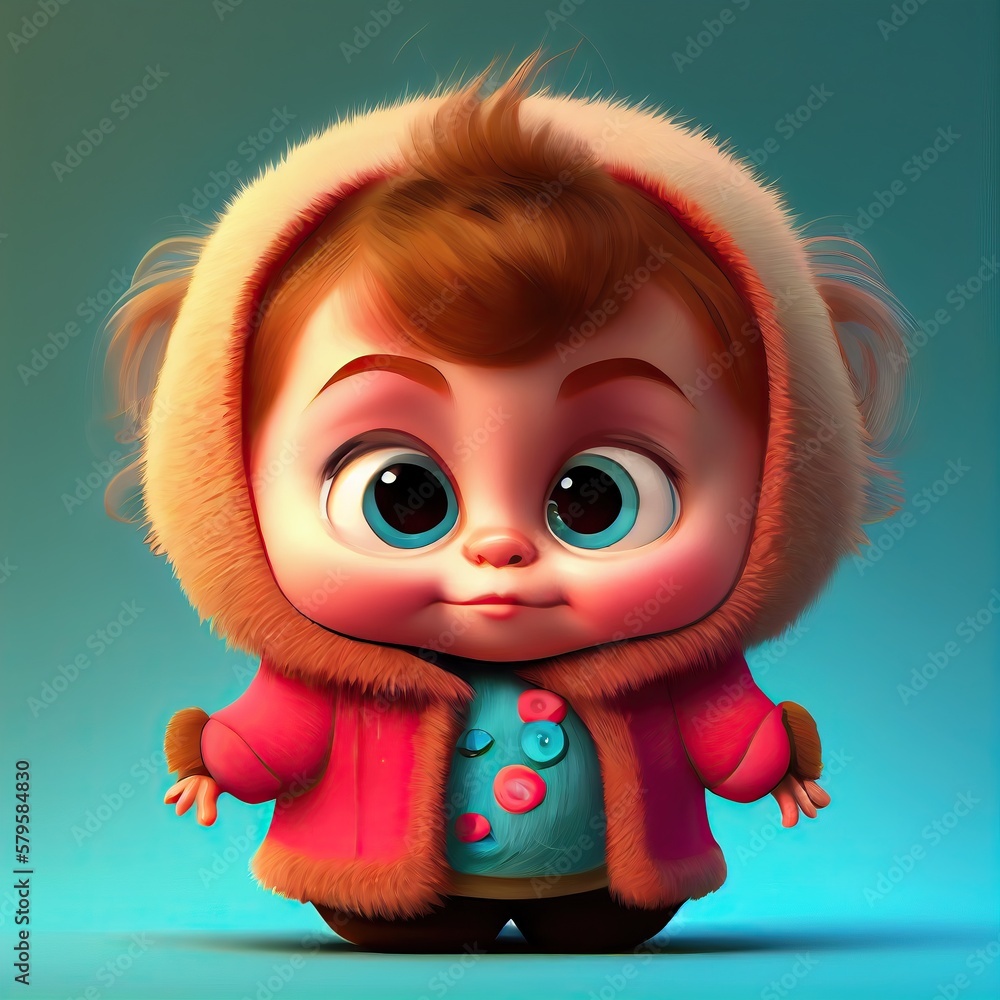 funny cute cartoon like toddler, generative ai funny cute cartoon like toddler, generative ai