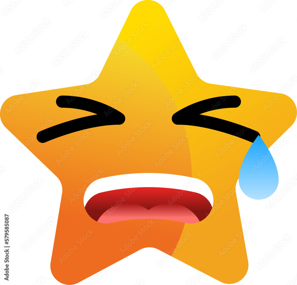 Star with cry expression. Clip art of crying star illustration with flat style. Cartoon