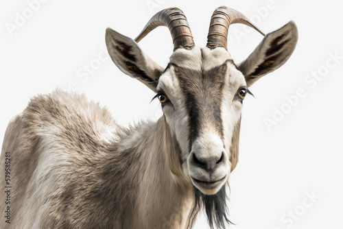 close up of a goat isolated made with generative ai