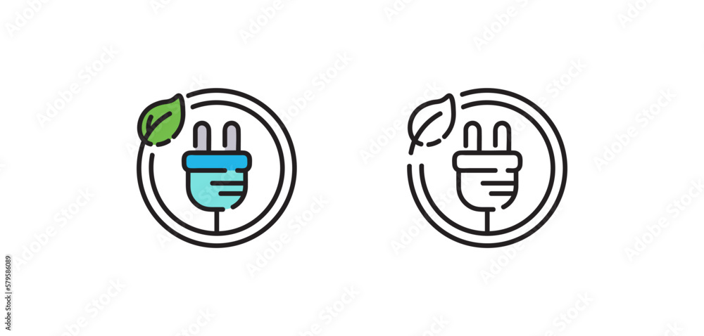 Alternative green energy. Vector isolated icons. Black and color vector green eco friendly power sign icon isolated outline symbol with editable stroke. Alternative green energy. Vector isolated icons. Black and color vector green eco friendly power sign icon isolated outline symbol with editable stroke.