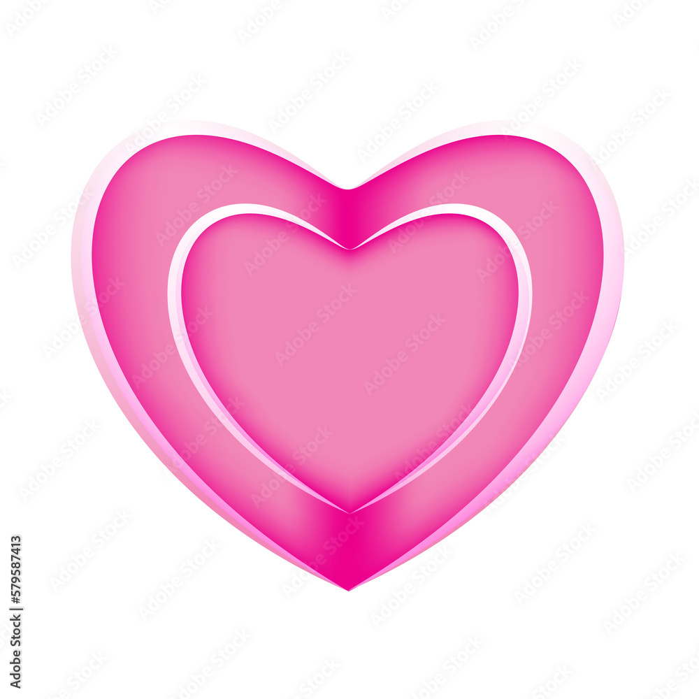 Realistic 3d design icon heart symbol love Realistic 3d design icon heart symbol love