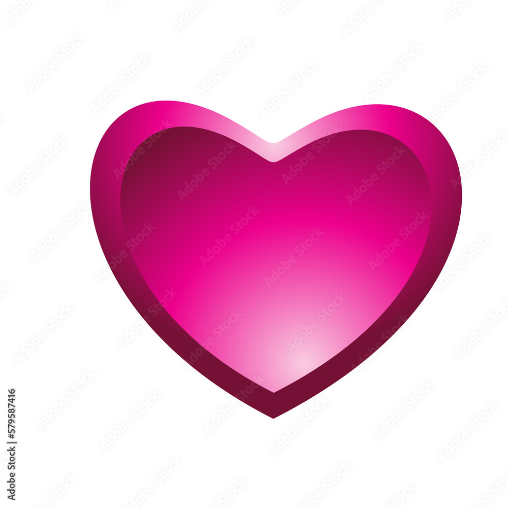 Realistic 3d design icon heart symbol love