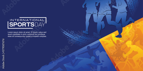Sports Background Vector. International Sports Day Illustration. Graphic Design for the decoration of gift certificates, banners, and flyer