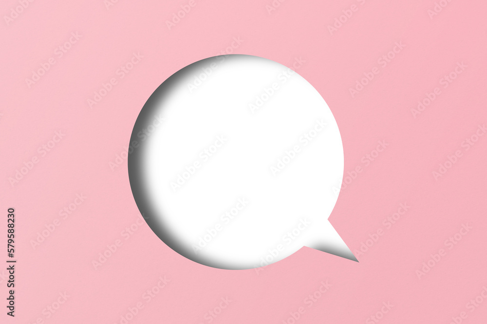 Pink paper cut out shape speech bubble transparent background Pink paper cut out shape speech bubble transparent background