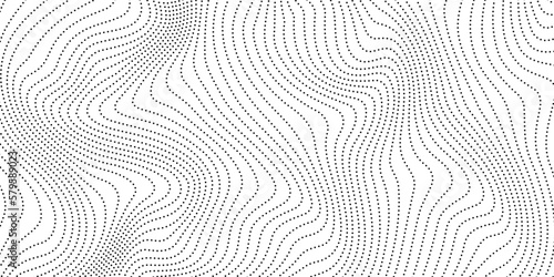 Dotted wave lines background. Abstract stripes texture. Warped and curved lines wallpaper. Vector minimalistic design template